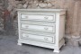 Commode blanche - patiné -