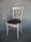 chaise en bois blanche assise tissu