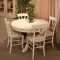table de repas à pied central blanche en chêne - meubles de charme