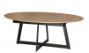 table-ovale-bois-massif-pied-metal