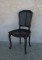 chaise cannée - style louis XV - peinte - noire