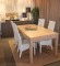 table de repas rectangulaire en chene et chaise en loom blanche - coup de soleil mobilier