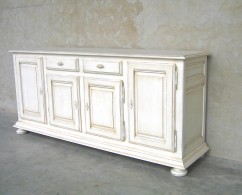 buffet-provençal - 4 portes - blanc - bois massif