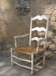 Fauteuil paillé provençal