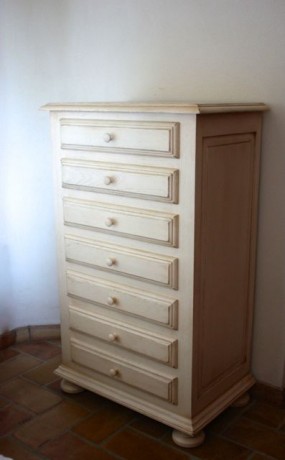 commode - patiné- blanche - semainier